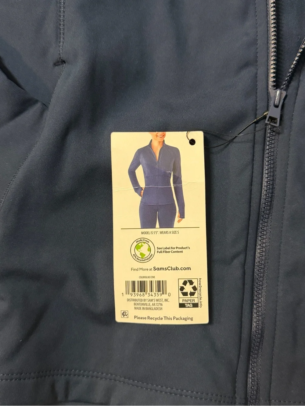 Women Navy Full-Zip Active Jacket 2XL new